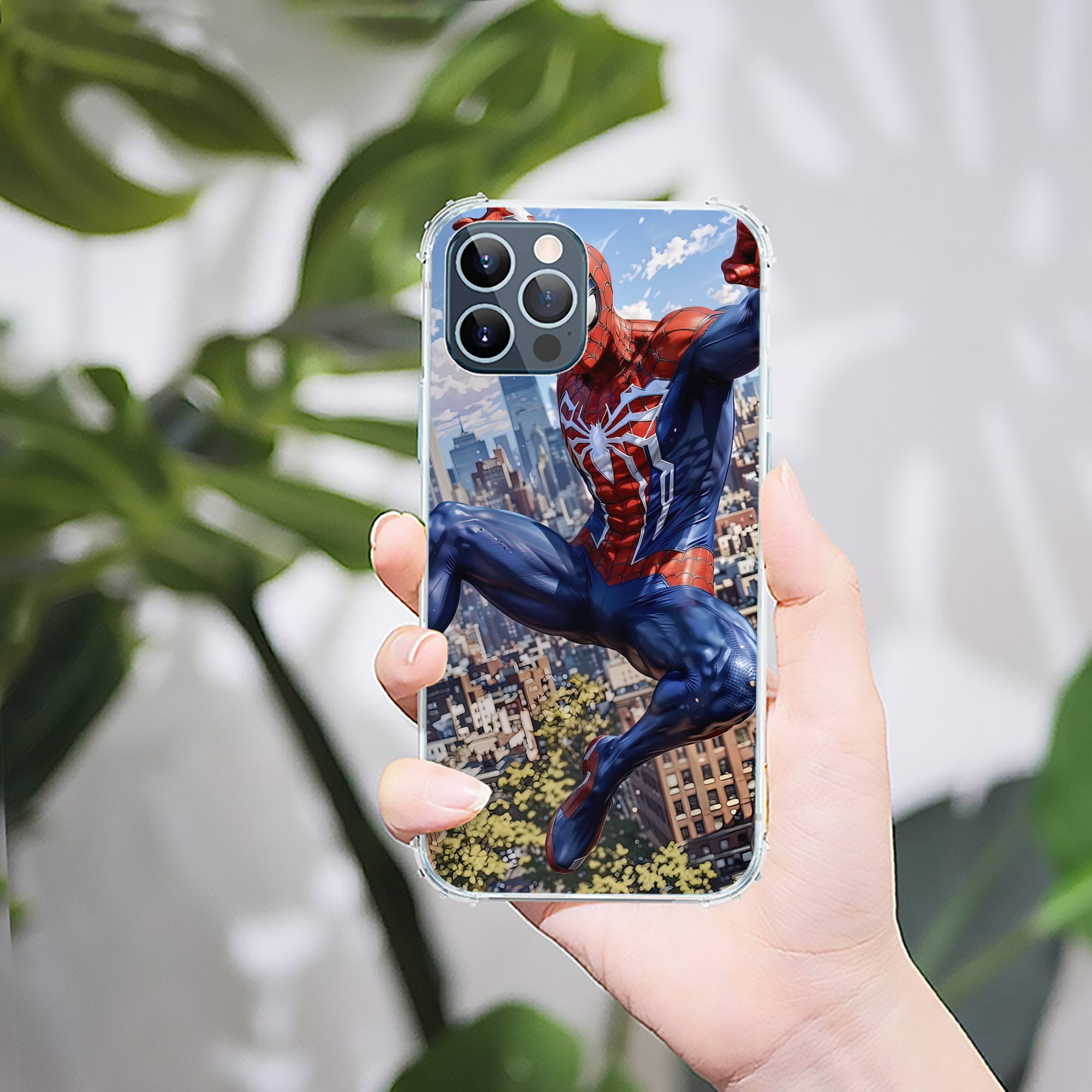 （画像用） Spider Man スパイダーマン 【iPhone 12シリーズ対応】透明スマホケース（クリアソフトケース）